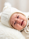 Демисезонная вязаная шапка на хлопке Колосок фото 3 &mdash; MamaEmma.ru