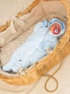 Подарочный набор для новорожденных Нарядный Ажур голубой, 3 предмета фото 3 &mdash; МамаЭмма