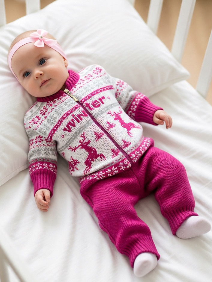 Шерстяной комбинезон для новорожденных Golden Kids Аляска, двойная вязка фото 1 &mdash; МамаЭмма