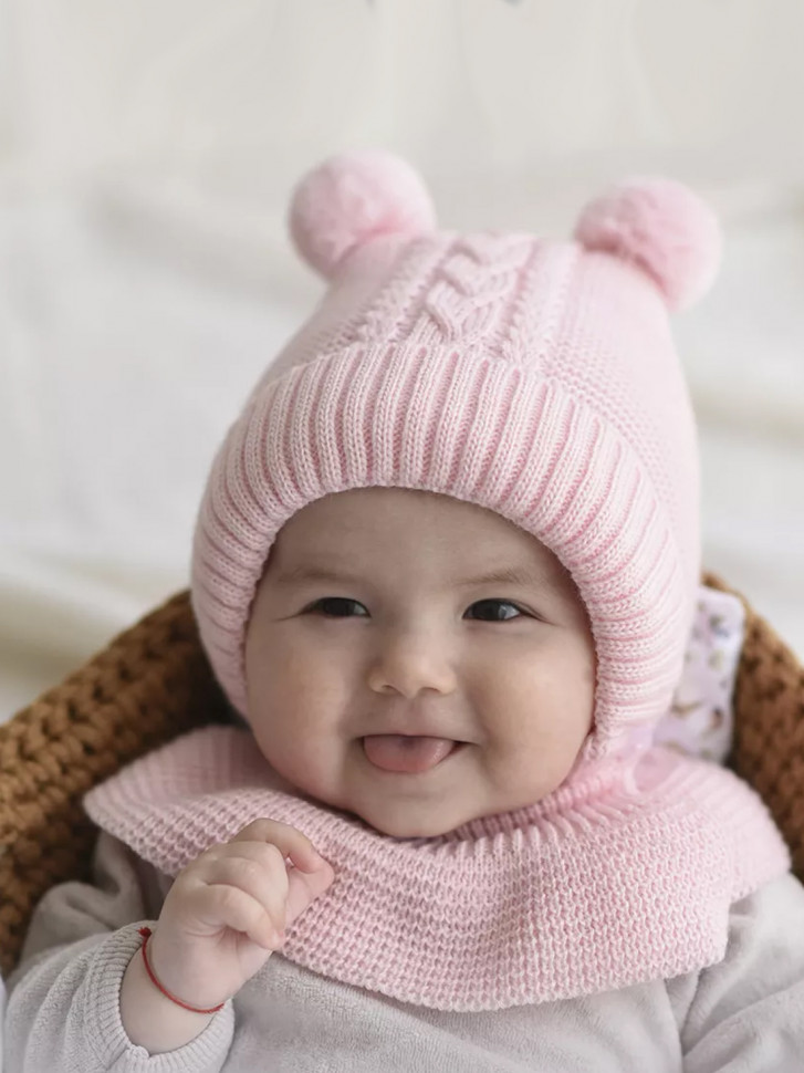 Зимняя шапочка для новорожденных Капор Журавлик фото 1 &mdash; MamaEmma.ru