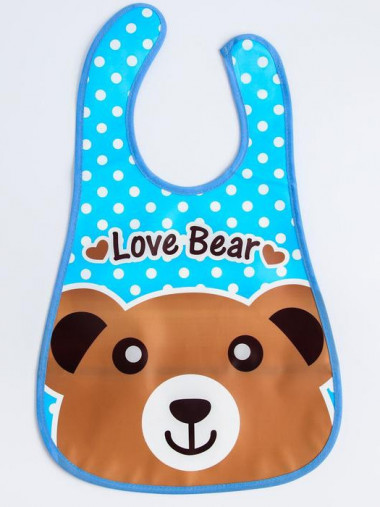 Детский нагрудник с карманом на липучке Love Bear