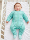 Шерстяной комбинезон для новорожденных, мятный фото 4 &mdash; MamaEmma.ru
