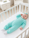 Шерстяной комбинезон для новорожденных, мятный фото 2 &mdash; MamaEmma.ru