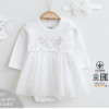 Боди-платье с искорками и повязка MiniBorn, белый фото 2 &mdash; МамаЭмма