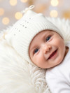 Вязаная шапочка со стразами, однослойная фото 7 &mdash; MamaEmma.ru