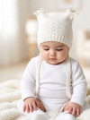 Вязаная шапочка со стразами, однослойная фото 9 &mdash; MamaEmma.ru