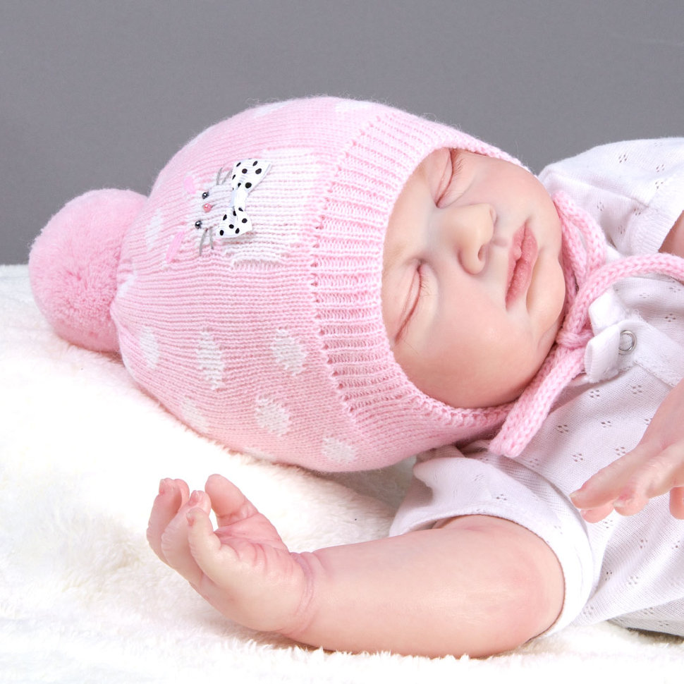 Шапочка вязаная с помпоном, Весна-осень фото 1 &mdash; MamaEmma.ru