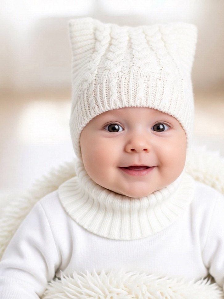 Вязаная шапочка однослойная весна-лето фото 1 &mdash; MamaEmma.ru