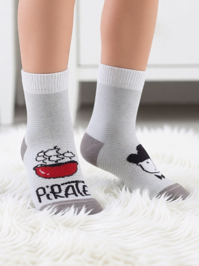 Носки для мальчика Conte Kids 335 Пират серые фото 1 &mdash; МамаЭмма