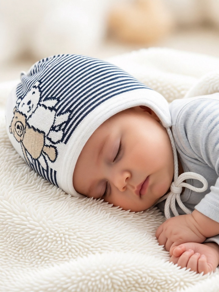 Шапочка для малышей хлопковая Jamiks Theo, Польша фото 1 &mdash; MamaEmma.ru