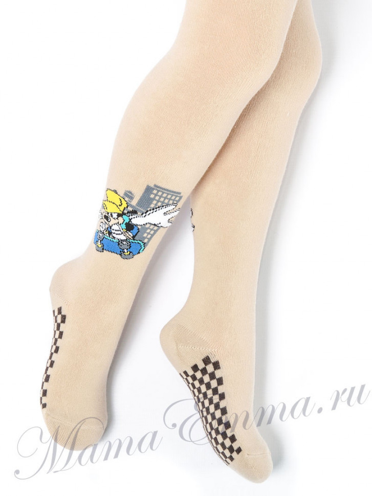 Колготки с рисунком UCSSocks, цвет телесный фото 1 &mdash; MamaEmma.ru