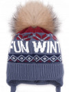 Шерстяная шапка утепленная со съемным помпоном Winter Kids фото 1 &mdash; MamaEmma.ru