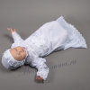 Крестильное платье и шапочка Gluck, белый с вышивкой фото 3 &mdash; MamaEmma.ru