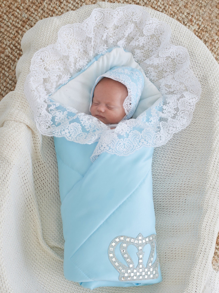 Конверт для мальчика весна-лето Luxury Baby Империя голубой фото 1 &mdash; MamaEmma.ru