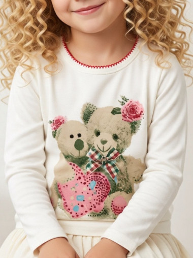 Кофточка для девочки со стразами и рисунком Colabear 